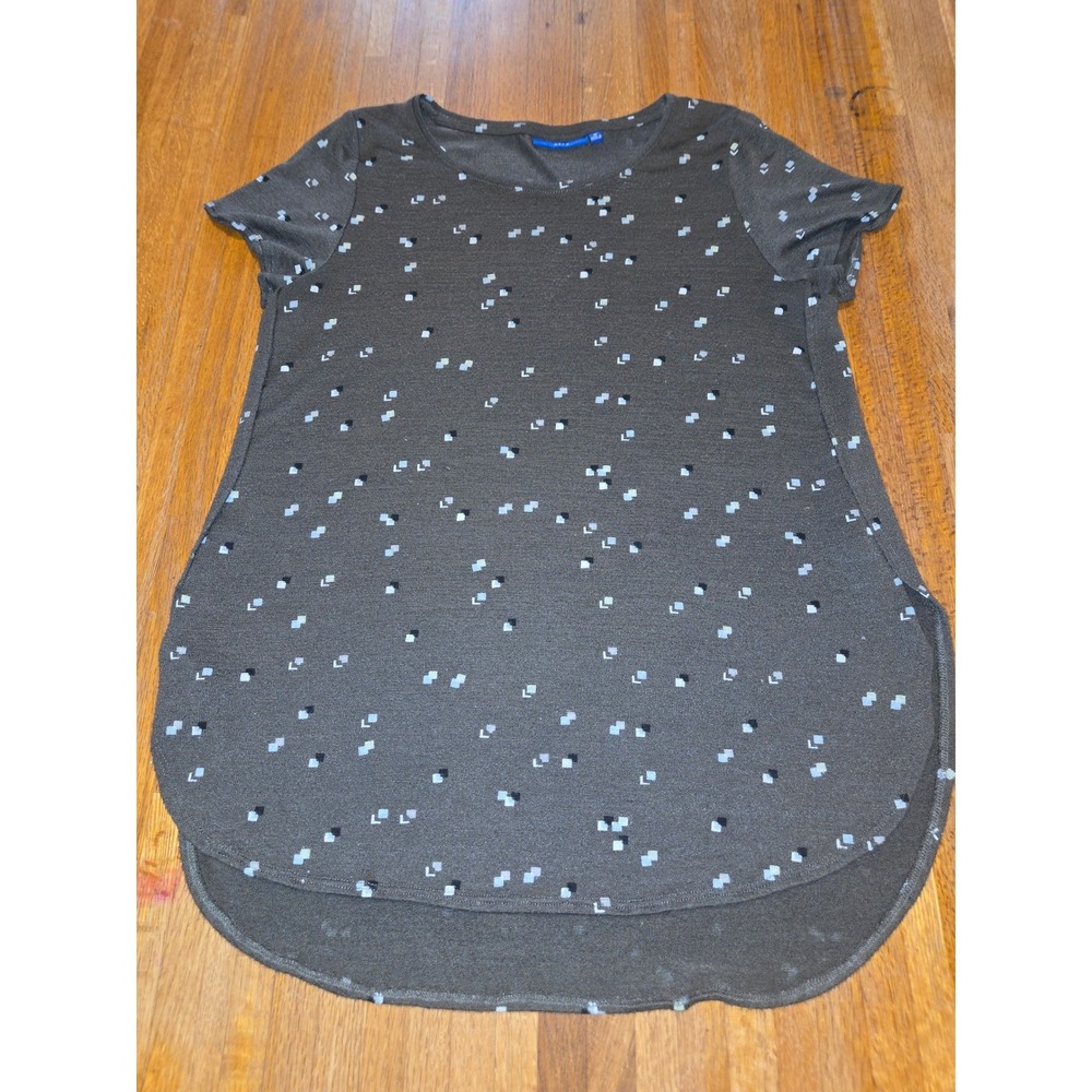 Apt. 9 Women Med‎ Olive Scoop Neck Square Soft Knit Stretch High-Low Hemline Top